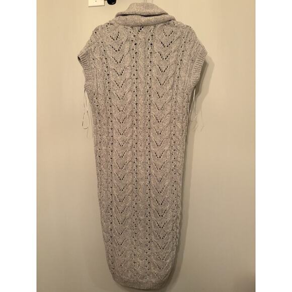 Ralph Lauren Collection Cable-Knit Cashmere Long Sweater Vest Cardigan Dress S - Picture 7 of 9